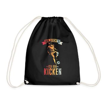 Mir reichts ich geh kicken Fußball Fußballer Gesch - Turnbeutel - Schwarz - Vorne