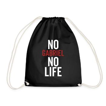 No Gabriel No Life - Drawstring Bag - black - Front