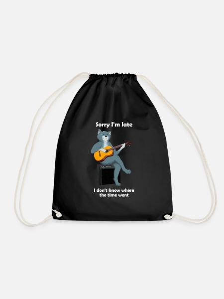 SORRY I AM LATE - CAT JOUANT DE LA GUITARE - Sac de sport léger - noir