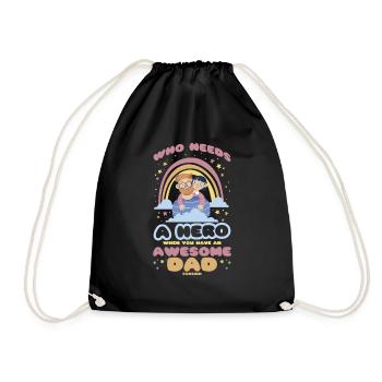 Père et fille - Sac de sport léger - noir - Devant