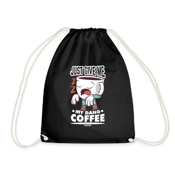 Kaffee Espresso Capuccino Büro lustiges Geschenk - Turnbeutel - Schwarz - Vorne