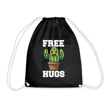 Drôle de câlins gratuits Cactus Sarcastique Design - Sac de sport léger - noir - Devant