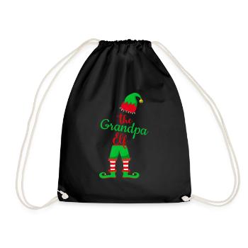 Christmas for Grandpa - Grandpa Elf - Turnbeutel - Schwarz - Vorne