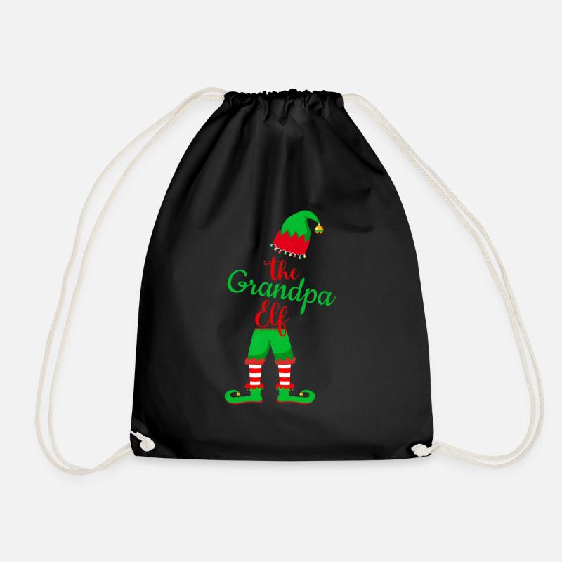 Christmas for Grandpa - Grandpa Elf - Drawstring Bag - black