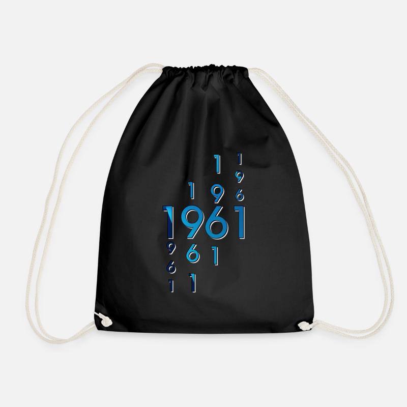 1961 year birth - Drawstring Bag - black