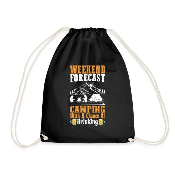 Weekend Forecast Camping With A Chance Of Drinking - Drawstring Bag - black - Front