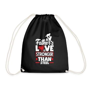 Stronger than Steel Father's Day Design for - Turnbeutel - Schwarz - Vorne