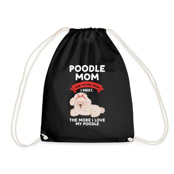 Pudel Pudel Mama Pudel Geschenk - Turnbeutel - Schwarz - Vorne