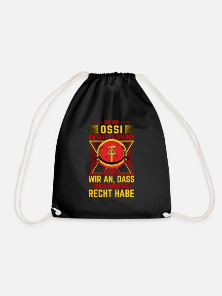 Ostdeutscher DDR Ossi - Turnbeutel - Schwarz