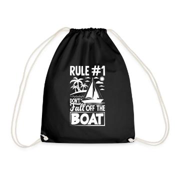 Rule 1 Don't Fall Off The Boat for a Seaman - Turnbeutel - Schwarz - Vorne