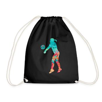 Volleyballerin in PopArt - Turnbeutel - Schwarz - Vorne