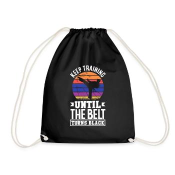 Keep Training Until The Belt Turns Black - Turnbeutel - Schwarz - Vorne