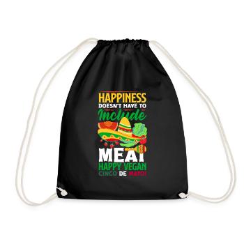Le bonheur n’a pas besoin d’inclure de la viande Végétalien - Sac de sport léger - noir - Devant