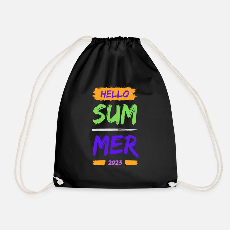 Hello Summer - Turnbeutel - Schwarz