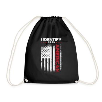 I Identify As An American - Drawstring Bag - black - Front