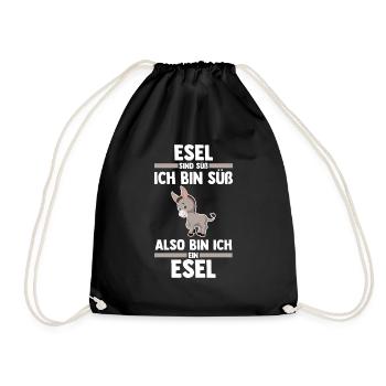 Esel - Turnbeutel - Schwarz - Vorne