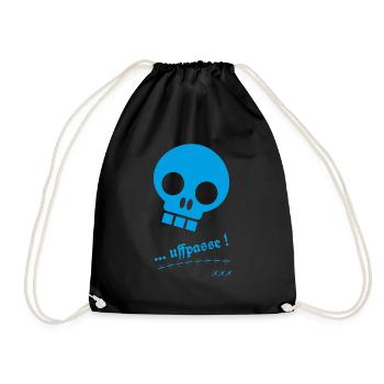 Totenkopf Blau - Turnbeutel - Schwarz - Vorne