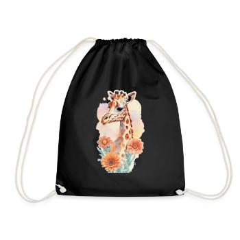 Giraffe - Drawstring Bag - black - Front