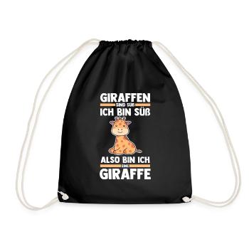 Giraffe Giraffen - Turnbeutel - Schwarz - Vorne