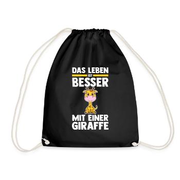 Giraffe Giraffen - Turnbeutel - Schwarz - Vorne