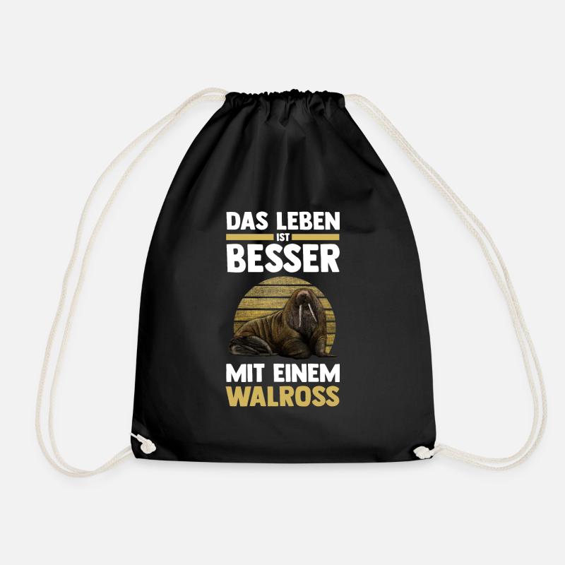 Walross - Turnbeutel - Schwarz
