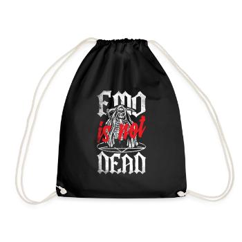 Emoticon Emo Is Not Dead Emocore Aesthetic - Drawstring Bag - black - Front