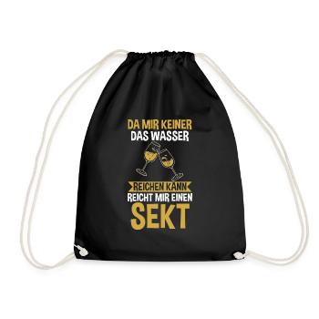 Da mir keiner das Wasser reichen kann reicht mir e - Turnbeutel - Schwarz - Vorne