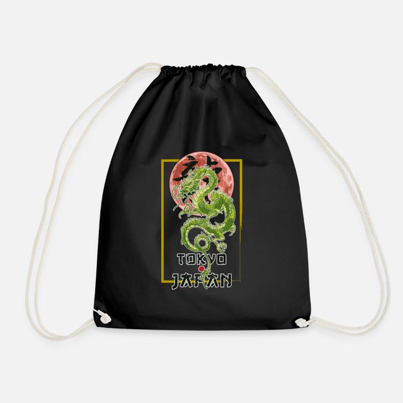 Shenlong Tokyo Japan - Drawstring Bag - black