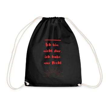 'Rechthaber' T-Shirt - Turnbeutel - Schwarz - Vorne