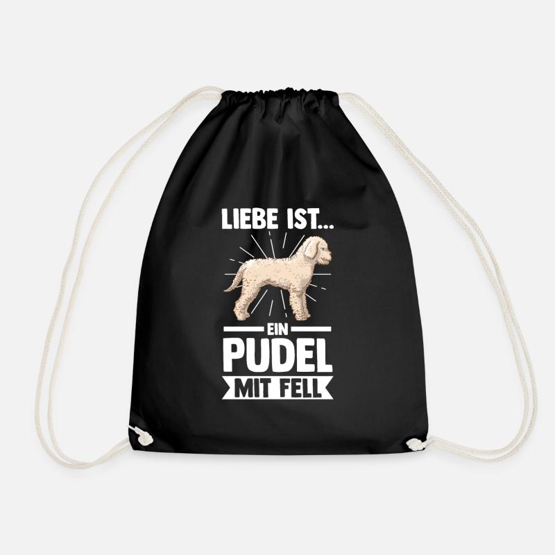 Hund Pudel - Turnbeutel - Schwarz