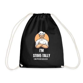 Pastry Baker Chef Cook Bread Baking Food Pizza - Drawstring Bag - black - Front
