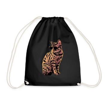 Sonnenbrille für Scottish Fold-Katzen Geschenk - Turnbeutel - Schwarz - Vorne