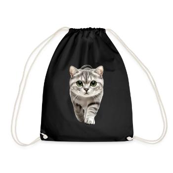Schottische Faltohrkatze - Turnbeutel - Schwarz - Vorne