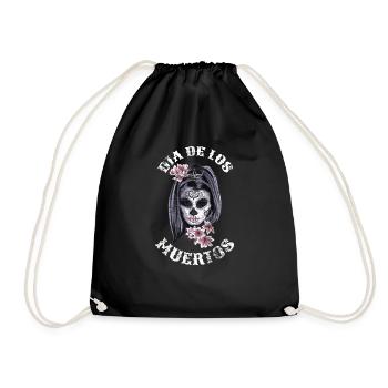 Masque Dia de los Muertos crâne La Catrina - Sac de sport léger - noir - Devant