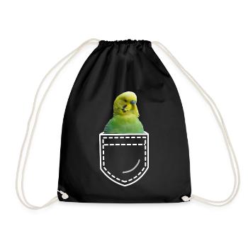Perruche oiseau - Sac de sport léger - noir - Devant