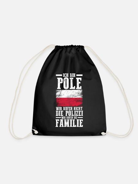 Polska Polen Pole Polnisches - Turnbeutel - Schwarz