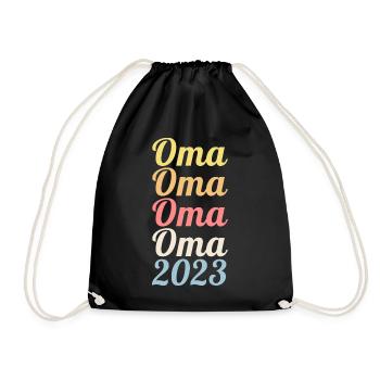 Großmutter 2023 Schwanger Werdende Oma - Turnbeutel - Schwarz - Vorne