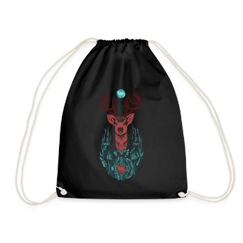 Le cerf - Sac de sport léger - noir - Devant