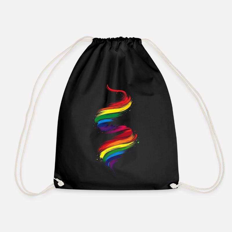 Abstraktes Regenbogen Pride Tornado Design - Lebendig - Turnbeutel - Schwarz