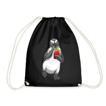 Penguin French fries - Drawstring Bag - black - Front