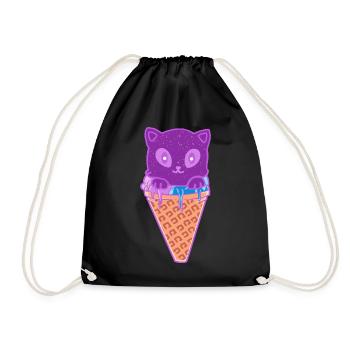 Crème glacée pour chat Crème glacée - Sac de sport léger - noir - Devant
