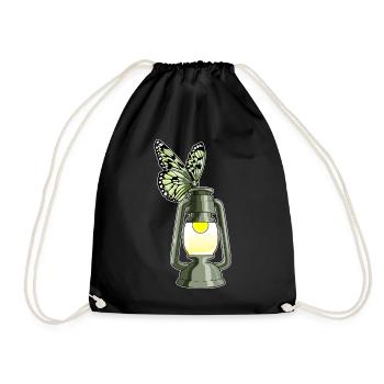 Butterfly Lantern - Drawstring Bag - black - Front