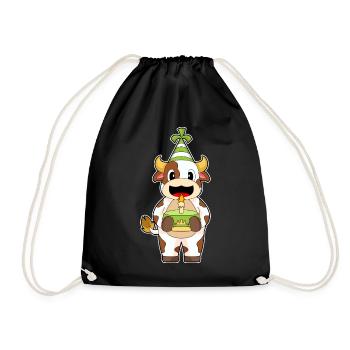Gâteau d’anniversaire de vache - Sac de sport léger - noir - Devant