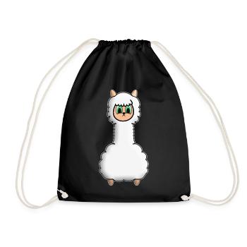 Alpaca - Drawstring Bag - black - Front