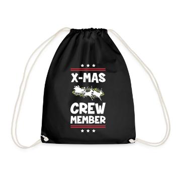 X-Mas Crew Mitglied - Turnbeutel - Schwarz - Vorne