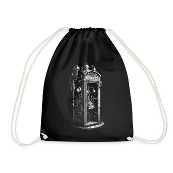 Victorian steampunk telephone booth - Drawstring Bag - black - Front