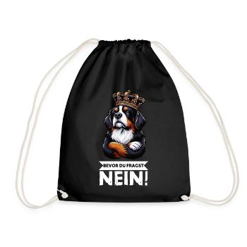 Before you ask Bernese Mountain Dog Mountain Dogs - Drawstring Bag - black - Front