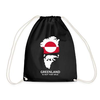 Greenland Polar Bear Flag Arctic Nature Gift - Drawstring Bag - black - Front