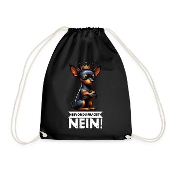 Before you ask Miniature Pinscher Pinscher Pinscher Fan - Drawstring Bag - black - Front