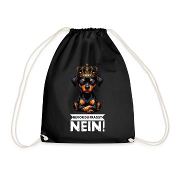 Before you ask Miniature Pinscher Pinscher Pinscher Fan - Drawstring Bag - black - Front